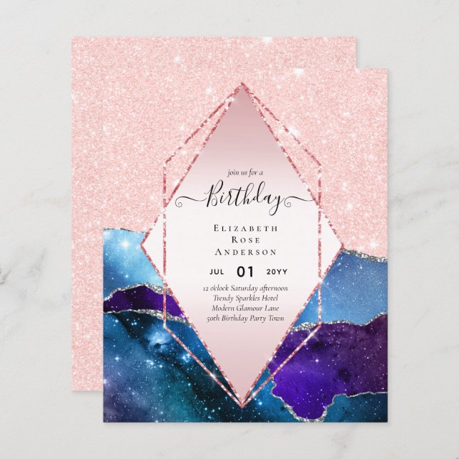BUDGET Glitter Glam Foil Pretty Girly Any Age (Front/Back)