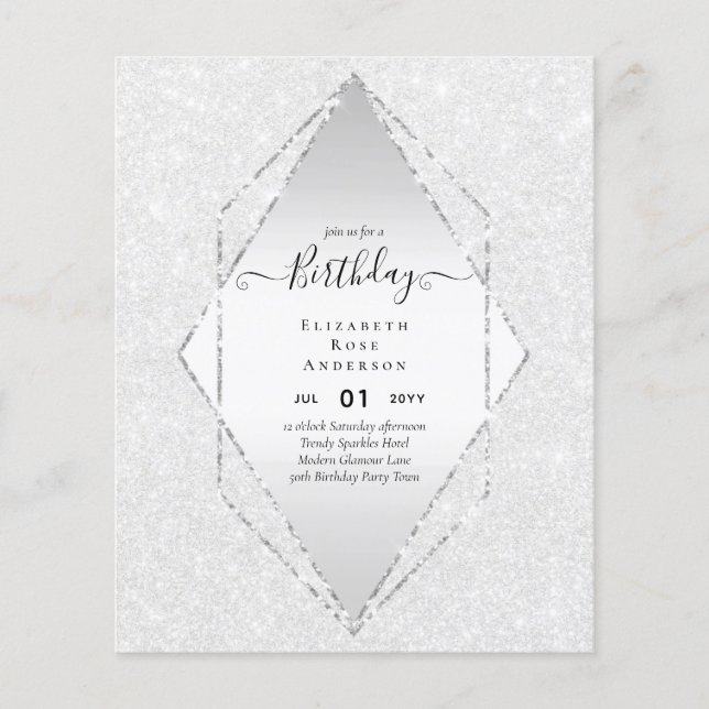 BUDGET Glitter Glam Foil Pretty Girly Any Age Flyer (Front)