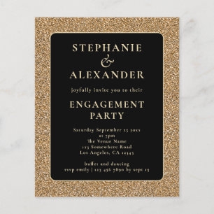 Budget Glitter Gold Black Engagement Party