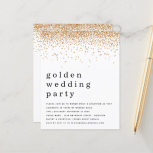 Budget Glitter Golden Wedding Party Invite