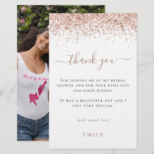 Budget Glitter Photo Bridal Shower Large Thank You