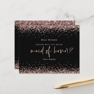 Budget Glitter Rose Gold Maid Of Honour Request