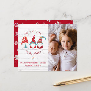 Budget Gnome for Holidays Rustic Cute Photo Card