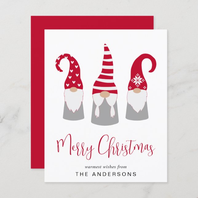 Budget Gnomes Merry Christmas Holiday Card (Front/Back)
