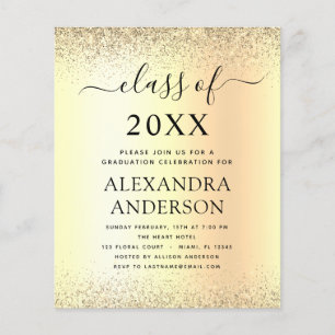 Budget Gold Black 2023 Graduation Party Glitter