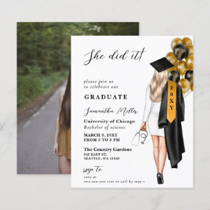 Budget Gold Black Nurse She Did It Graduation