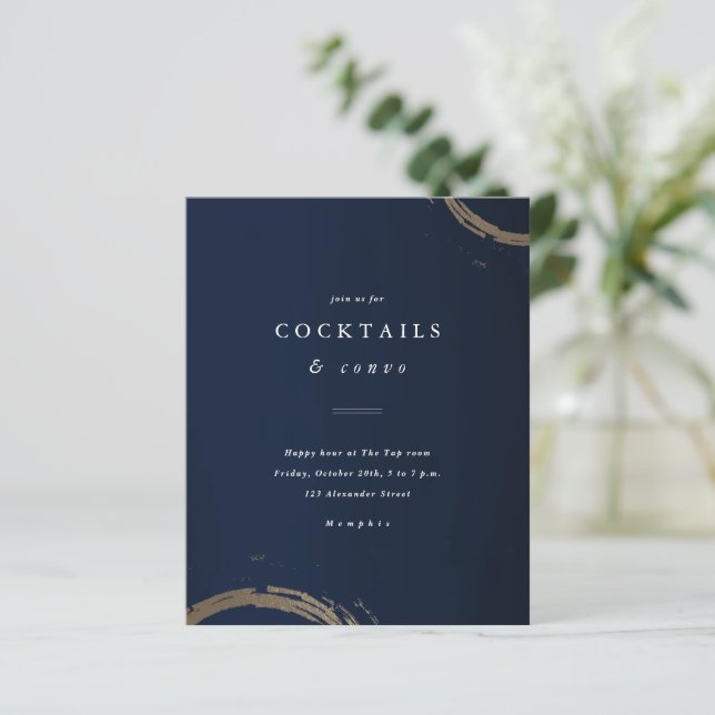 Budget Gold Cocktail Dinner Party Invitation (Standing Front)