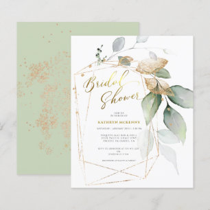 Budget Gold Eucalyptus Greenery Bridal Shower Card