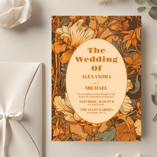 Budget Gold Floral Art Nouveau Wedding Flyer