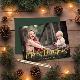 Budget Gold Foil Script Merry Christmas Photo