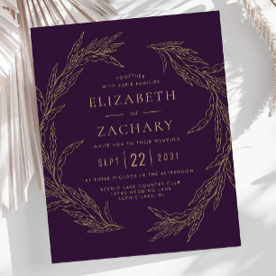 Budget Gold Foliage Wreath Purple Wedding