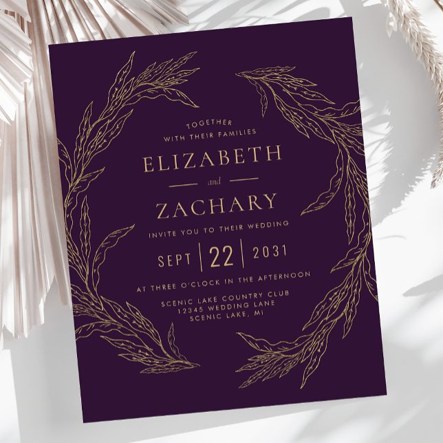 Budget Gold Foliage Wreath Purple Wedding (Creator Uploaded)