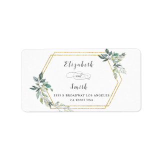 Budget Gold Frame Flyer Rustic Foliage Wedding Label
