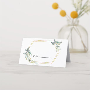 Budget Gold Frame Flyer Rustic Foliage Wedding Place Card