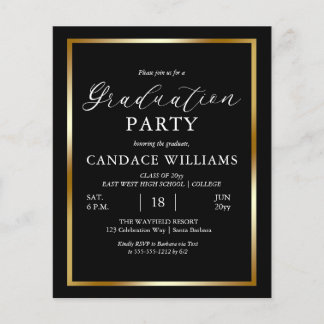 Budget Gold Frame Minimalist Party Invitation Flye Flyer