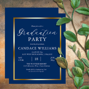 Budget Gold Frame Minimalist Party Invitation Flyer