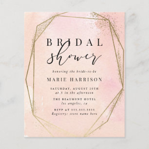 Budget Gold Geometric Blush Pink Bridal Shower