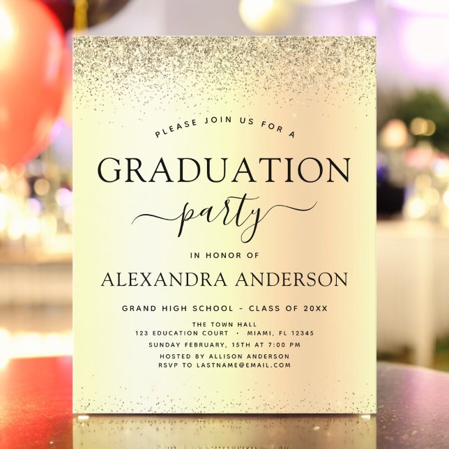 Budget Gold Glitter 2023 Graduation Party (Creator Uploaded)