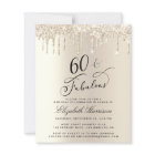 Budget Gold Glitter 60th Birthday Invitation