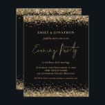 BUDGET Gold Glitter Black Wedding Evening Invite<br><div class="desc">PLEASE NOTE There are two paper options to choose from for this smaller size (4.5 x 5.6”) in the Budget range. For this product, I would highly recommend the semi-gloss which is a 110 gsm card stock, similar in thickness to a postcard. The Satin option is a much thinner paper...</div>