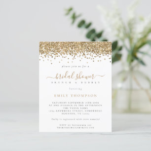 Budget Gold Glitter Bridal Shower Invitation