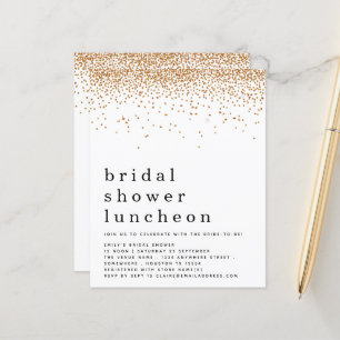 Budget Gold Glitter Bridal Shower Luncheon Invite