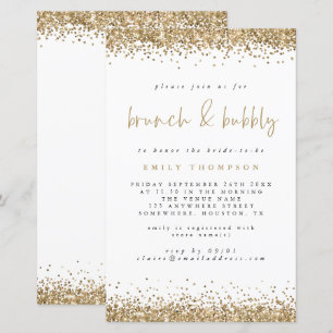 Budget Gold Glitter Brunch Bubbly Bridal Shower