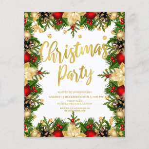 Budget Gold Glitter Christmas Corporate Invite Flyer