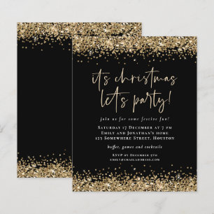 Budget Gold Glitter Christmas Lets Party Black