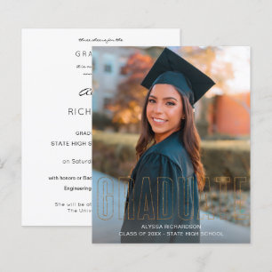 Budget Gold Glitter Graduate Photo Announcement V