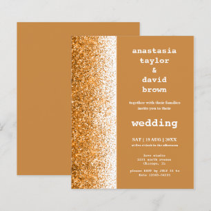 Budget Gold Glitter Modern Wedding Invitation