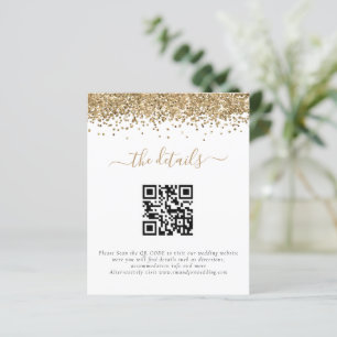 Budget Gold Glitter QR Code Wedding Details