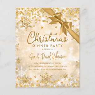 Budget Gold Glitter Ribbon Xmas Winter Holiday