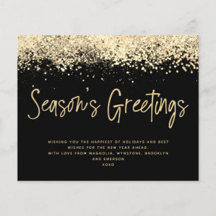 BUDGET Gold Glitter Season's Greetings Card