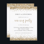 BUDGET Gold Glitter Wedding Evening Party Invite<br><div class="desc">Gold Glitter Wedding Evening Party Invite. A budget price SMALLER 4.5” x 5.6” alternative. Available in a SEMI GLOSS 110 lb CARD STOCK which is the default option (recommended for invitations),  OR a SATIN FINISH 80 lb THINNER PAPER STOCK (ideal for enclosures).</div>
