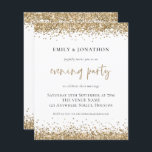 BUDGET Gold Glitter Wedding Evening Party Invite<br><div class="desc">Gold Glitter Wedding Evening Party Invite. A budget price SMALLER 4.5” x 5.6” alternative. Available in a SEMI GLOSS 110 lb CARD STOCK which is the default option (recommended for invitations),  OR a SATIN FINISH 80 lb THINNER PAPER STOCK (ideal for enclosures).</div>