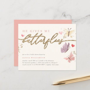Budget Gold He Gives Me Butterflies Bridal Shower