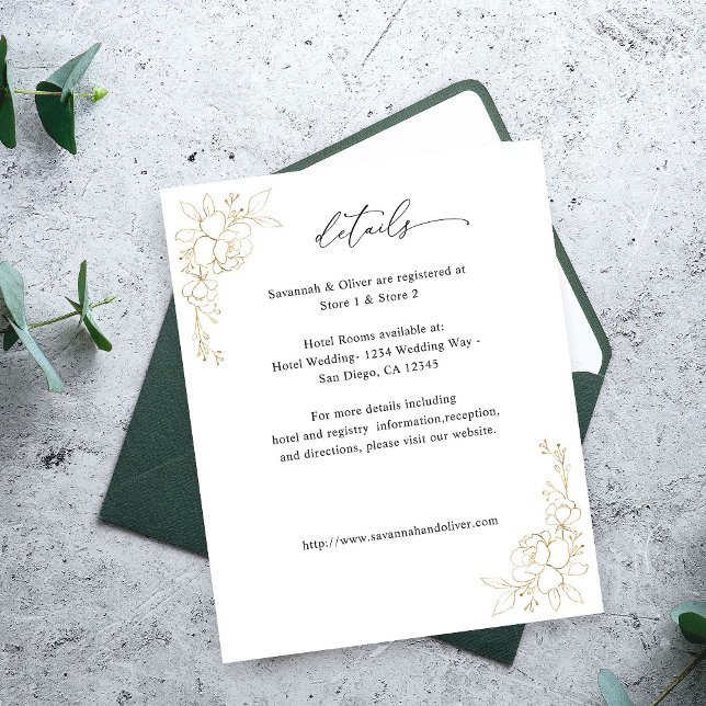 Budget Gold Lined Floral Details Flyer (Creator Uploaded)