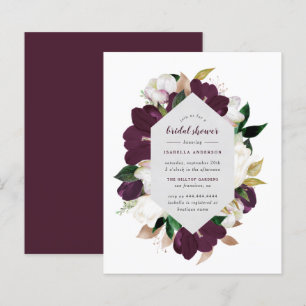 Budget Gold & Plum Purple Floral Bridal Shower