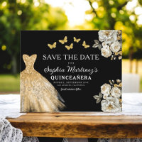 Budget Gold Save the Date Birthday Quinceanera