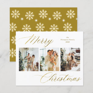 BUDGET Gold Script Merry Christmas Photo Collage