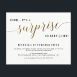 Budget Gold Script Surprise Birthday Party Invite<br><div class="desc">Modern Gold Stylish Script Surprise Birthday Party.</div>