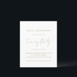 Budget Gold Script Wedding Evening Party Invite<br><div class="desc">A value for money BUDGET alternative on a smaller size 4.5 x 5.6” semi-gloss 110lbs weight, which is of similar thickness to a postcard (however is not suitable to use as a postcard.). PLEASE NOTE there is ONE invite per sheet. Budget Gold Script Wedding Evening Party Invitation. A set handwritten...</div>