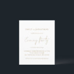 Budget Gold Script Wedding Evening Party Invite<br><div class="desc">A value for money BUDGET alternative on a smaller size 4.5 x 5.6” semi-gloss 110lbs weight, which is of similar thickness to a postcard (however is not suitable to use as a postcard.). PLEASE NOTE there is ONE invite per sheet. Budget Gold Script Wedding Evening Party Invitation. A set handwritten...</div>