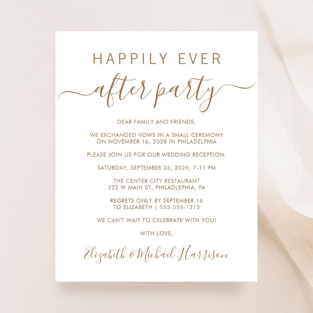 Budget Gold Script Wedding Reception Invitation (Creator Uploaded)