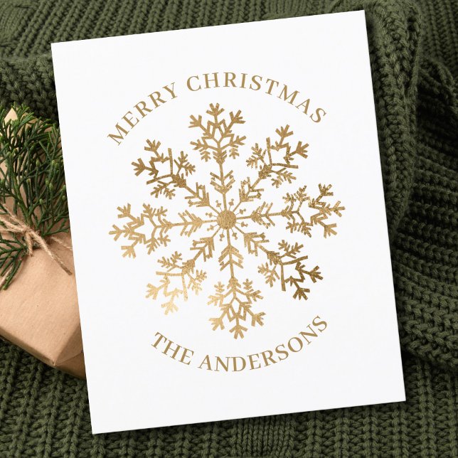 Budget Gold Snowflake Christmas Card  (Creator Uploaded)