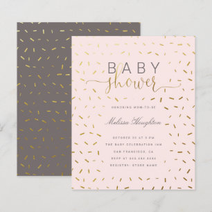 Budget Gold Sprinkle Confetti & Pink Baby Shower