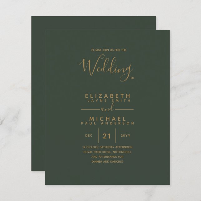 BUDGET Gold Text Monochrome Double-Sided Elegant (Front/Back)