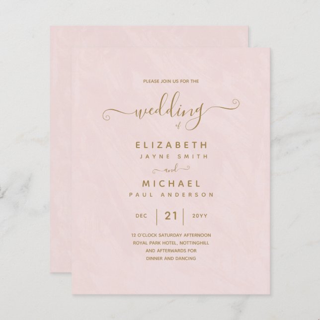 BUDGET Gold Text Monochrome Double-Sided Elegant (Front/Back)