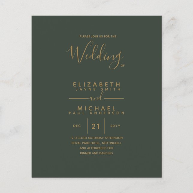 BUDGET Gold Text Monochrome Double-Sided Elegant Flyer (Front)